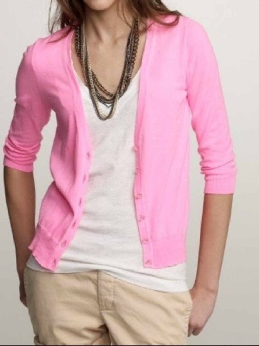 NWT J. Crew Featherweight Cotton V-neck Cardigan